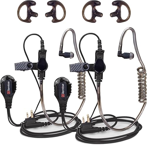 Miniatura 7 de Auricular de tubo acústico con micrófono para Motorola Walkie Talkies, auriculares de vigilancia y PTT compatible con radios Motorola de 2 vías