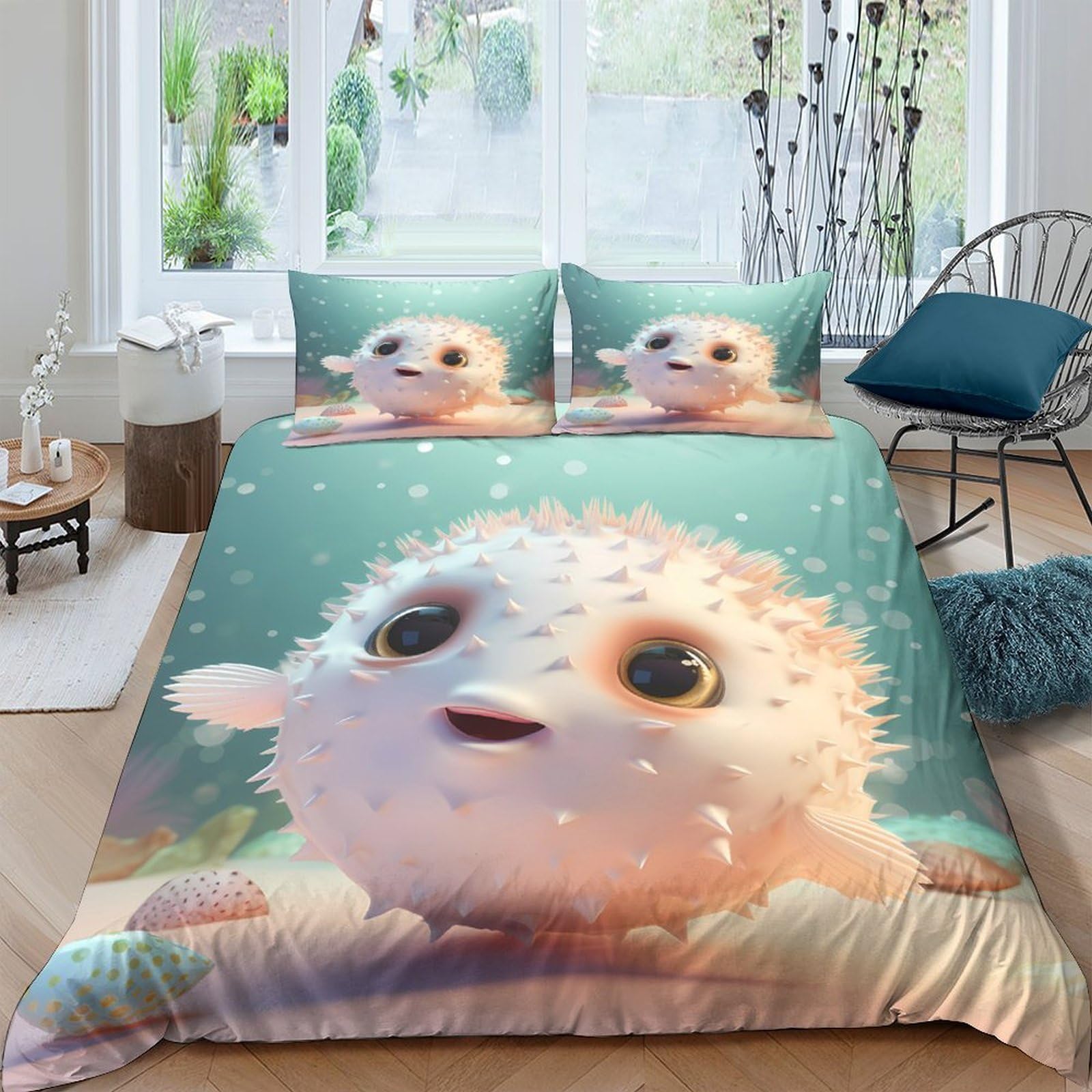 Ctjqhvkz Style-3 3D Printed Cute Baby Animal Fitted Sheet Microfiber Soft Pastel Cartoon Bed Cover Bedroom Dorm Décor Protection Single（135X200cm）