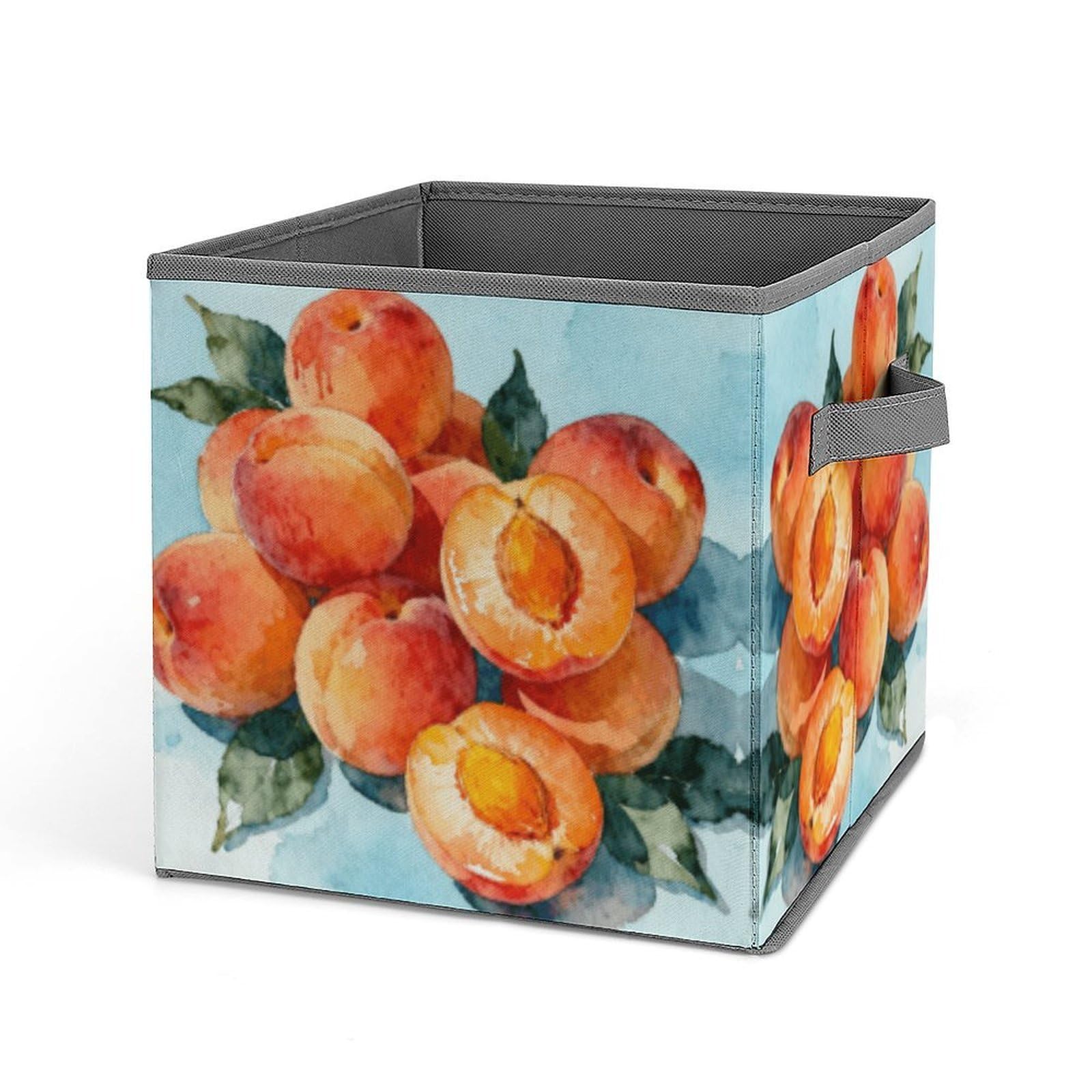 VstaDank Apricot Storage Bin Collapsible Storage Cubes Organizer Oxford Cloth Storage Box with Dual Handles Large Stackable Closet Storage Bins for Sheets Hat Sweater