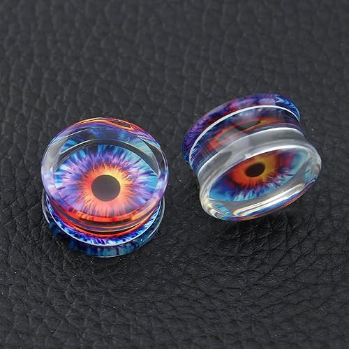 Miniatura 3 de ZS Acrílico Transparente Púrpura Globo Ocular Moda Tapones para Oídos Túnel Expansor Calibres Piercing