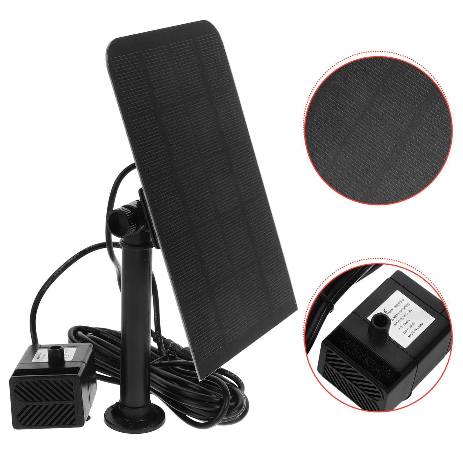 Fuente Solar para Estanque 2,5 W de Resina Negra para Jardín