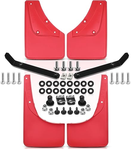 A-Premium Juego de 4 unidades de guardabarros con accesorios compatibles con Suzuki Jimny, 2019-2020, 2019 2020, color rojo, delantero izquierdo