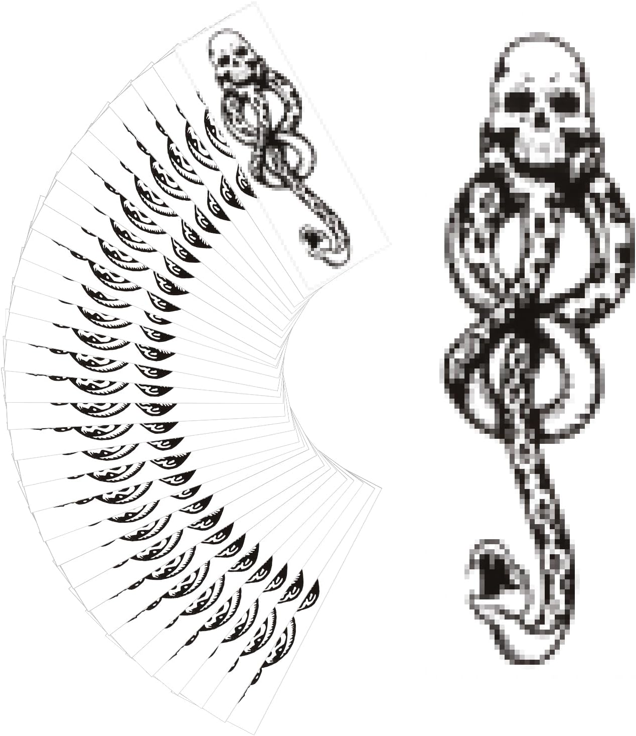 Konsait 20 Sheets Dark Mark Death Eater Tattoos, Dark Mark Mamba Skull Fake temporary Tattoos for Adults Halloween Cosplay/Costume Tattoo Accessories