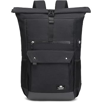 Rolltop Backpack Men Women Business Laptop 15.6 Inch Large Travel Backpack Hand Luggage Airplane Waterproof School Leisure Daypack Messenger Backpack Back Open Hiking Backpack