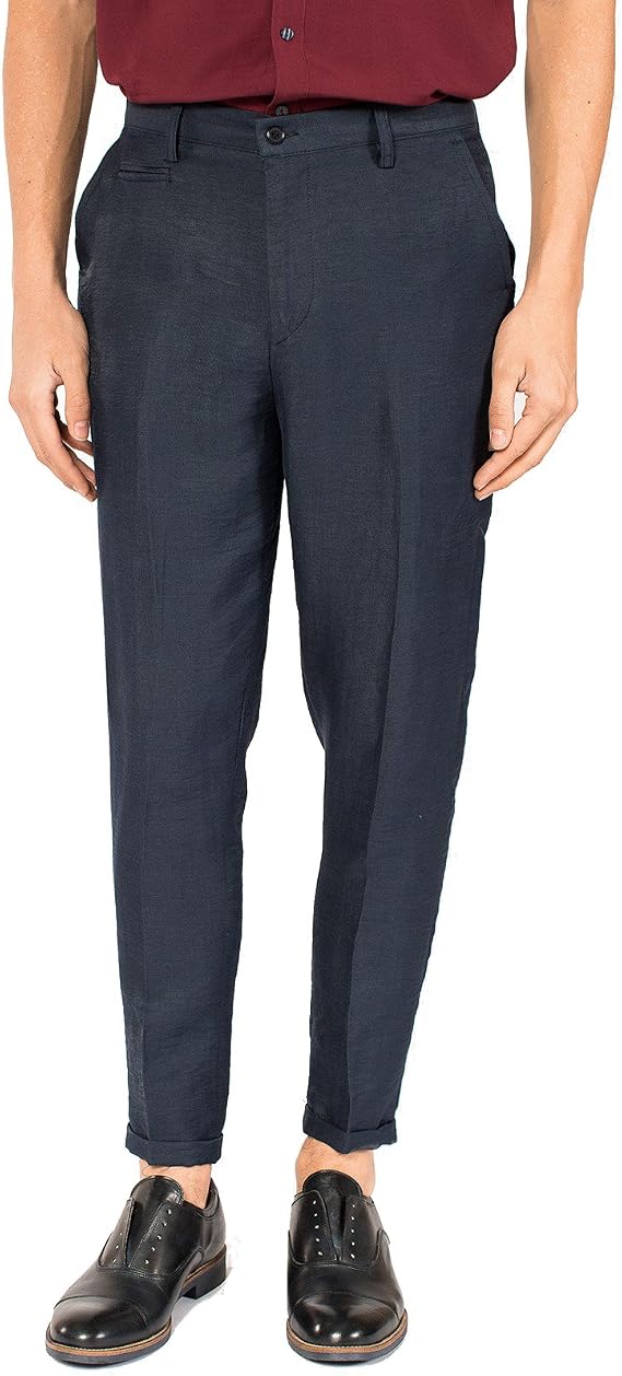 Clayton Pantaloni tapered fit in misto lino : Amazon.it: Abbigliamento