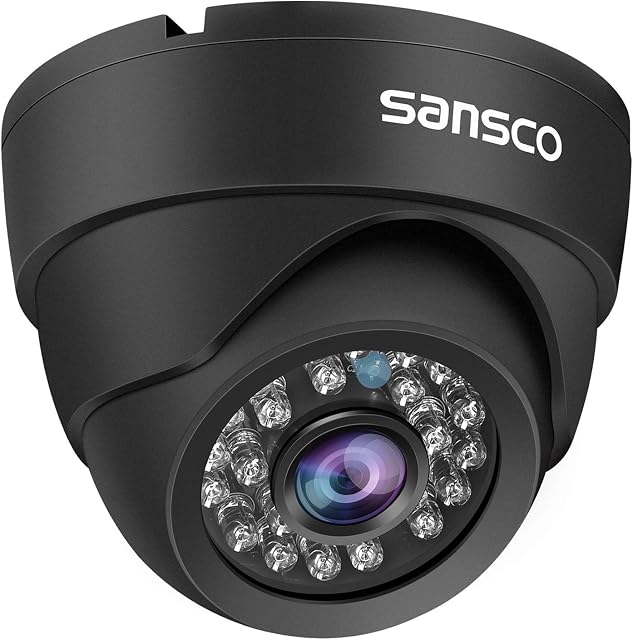 sansco 2MP HD CCTV Security Dome Camera | AHD 1920x1080p Pixels IP66 Weatherproof and Vandalproof, Add-on Wired Cam for DVR Video Surveillance System (Non-WiFi)