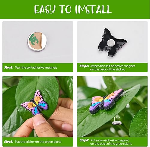 Miniatura 8 de 10 imanes para plantas en maceta, ojos magnéticos, abejas, arco iris, decoración facial para plantas, regalo divertido para amantes de las plantas,