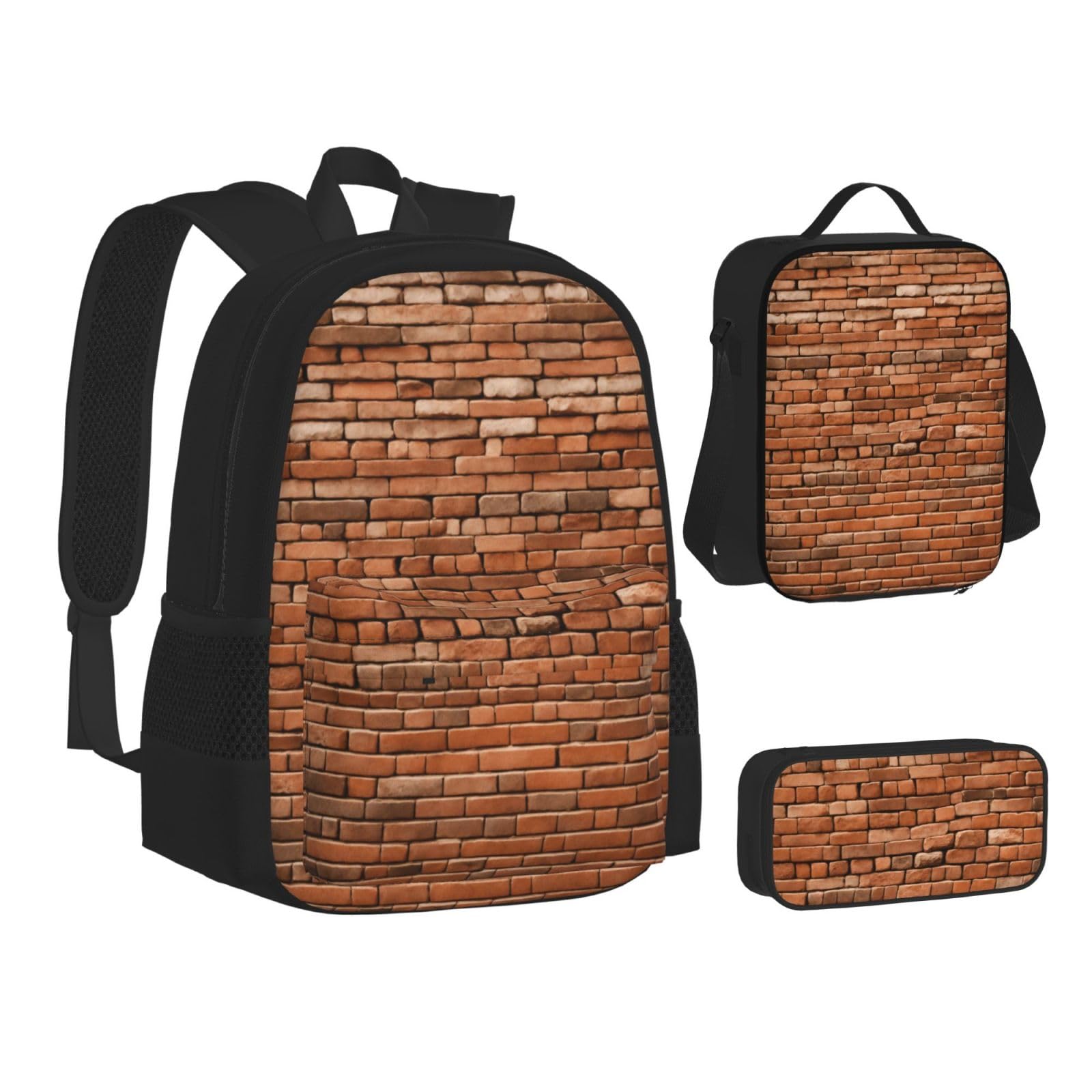 Zaino, borsa portapranzo, astuccio, set da 3 pezzi, per lavoro e