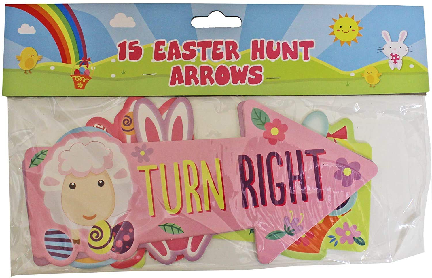 Homestreet Easter Egg Hunt Arrows Pack of 15 Directional Spring Treasure Hunt Game Signs Hop this way