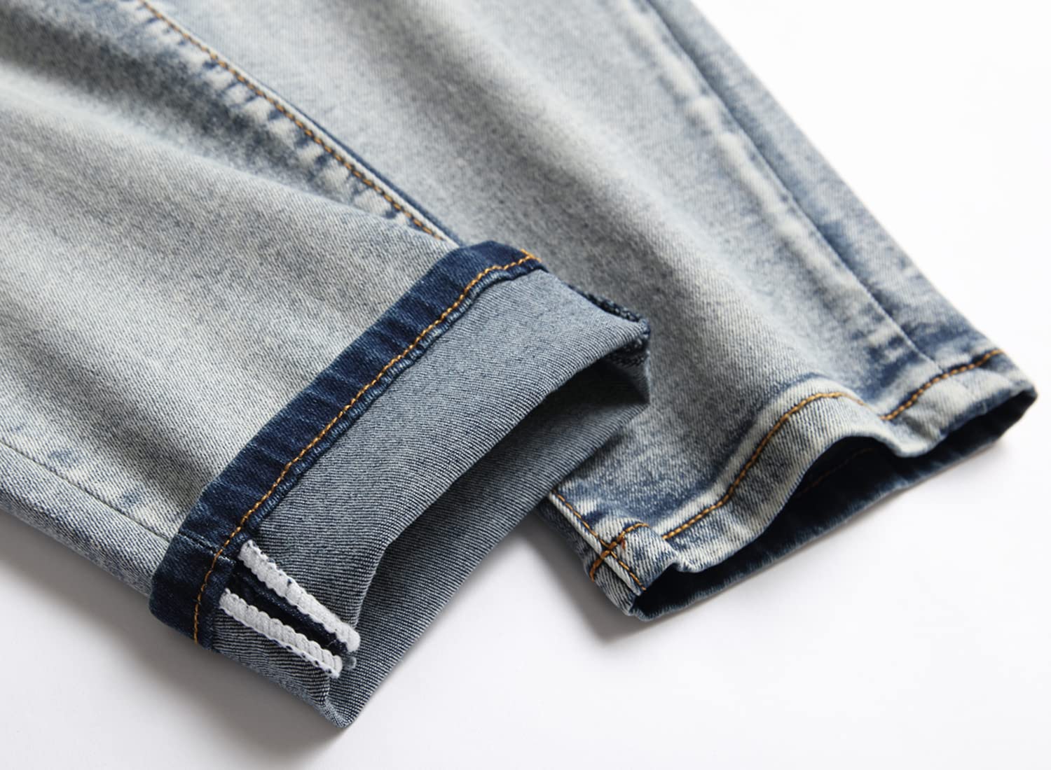 Męskie spodnie jeansowe typu skinny Slim Fashion ze stretchem z prostymi otworami, Niebieski wisiorek, 38