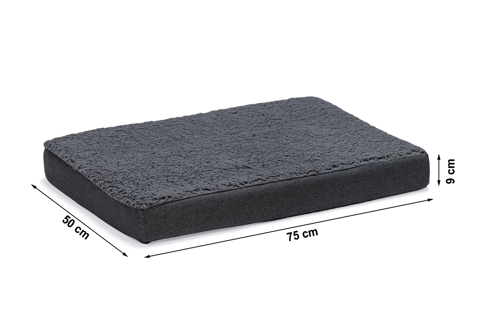 Beeztees Zira Cama ortopédica para Perros, Gris Oscuro, 75 x 50 x 9 cm