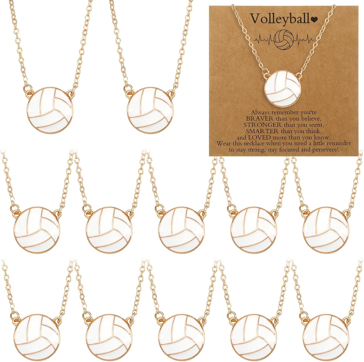 Quelay Sports Necklaces Bulk Team Gift, Jewelry Pendant Charm for Women Coach Party Favors