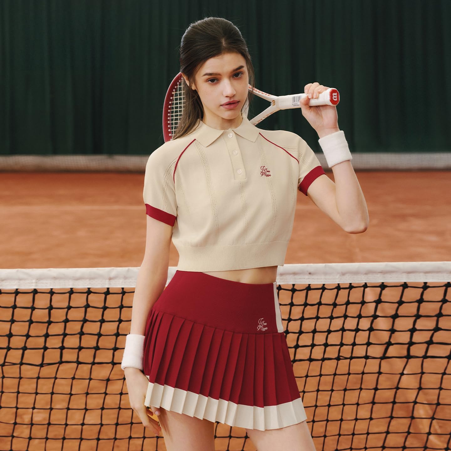2 Piece Tennis Skirt Set for Women Color Block High Elasticity Ventilate Athleisure Sets Suitable for Golf, Pickleball