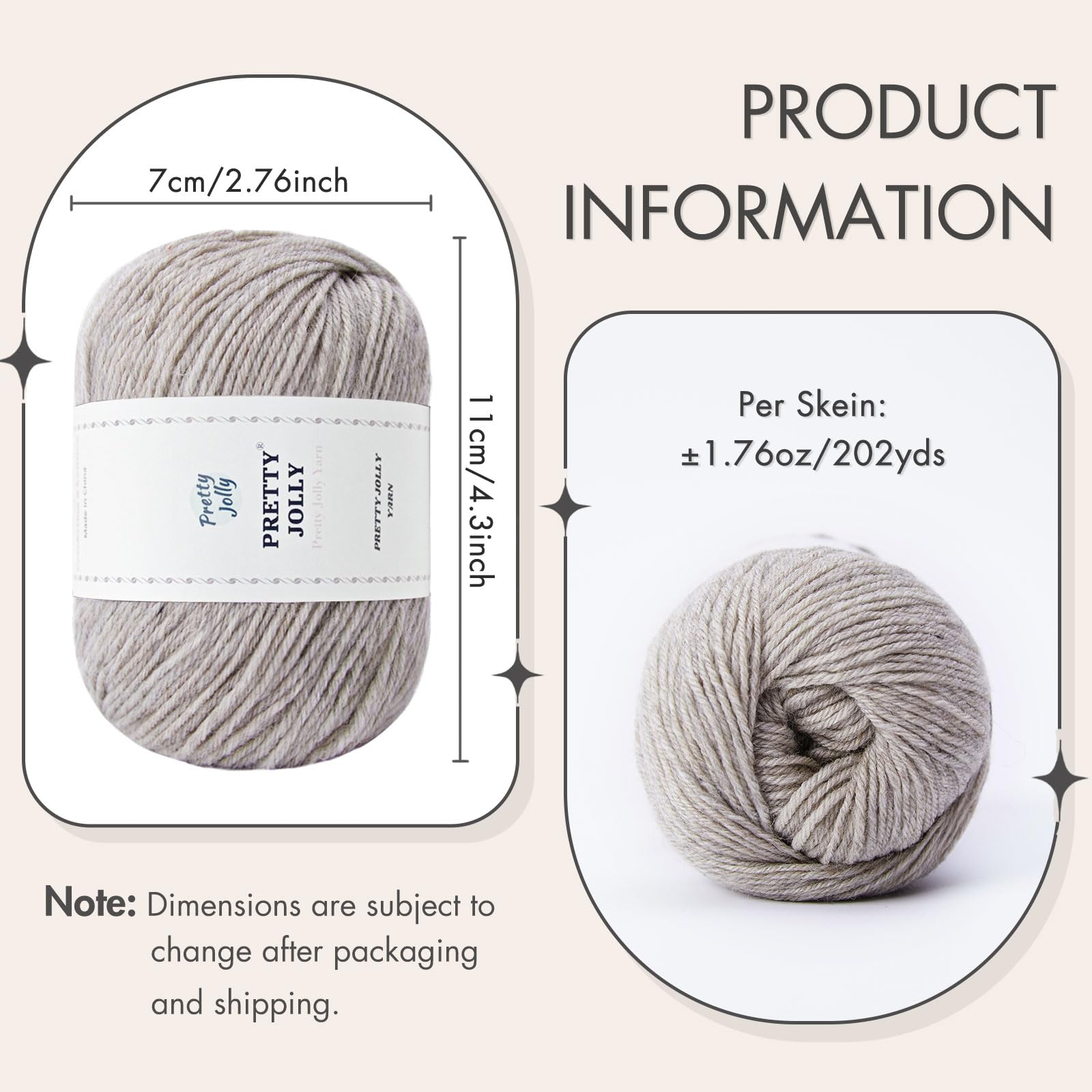 Pretty Jolly 3 Skeins Soft Merino Wool Yarn, Soft & Warm, Finger Weight, Woolen Yarn for Crochet & Knitting - Image 2