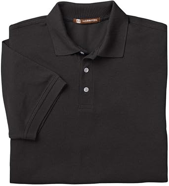 Harriton M265 Easy Blend Polo Black X-Large
