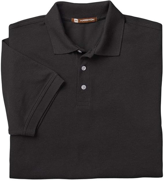 Harriton M265 Easy Blend Polo Black X-Large