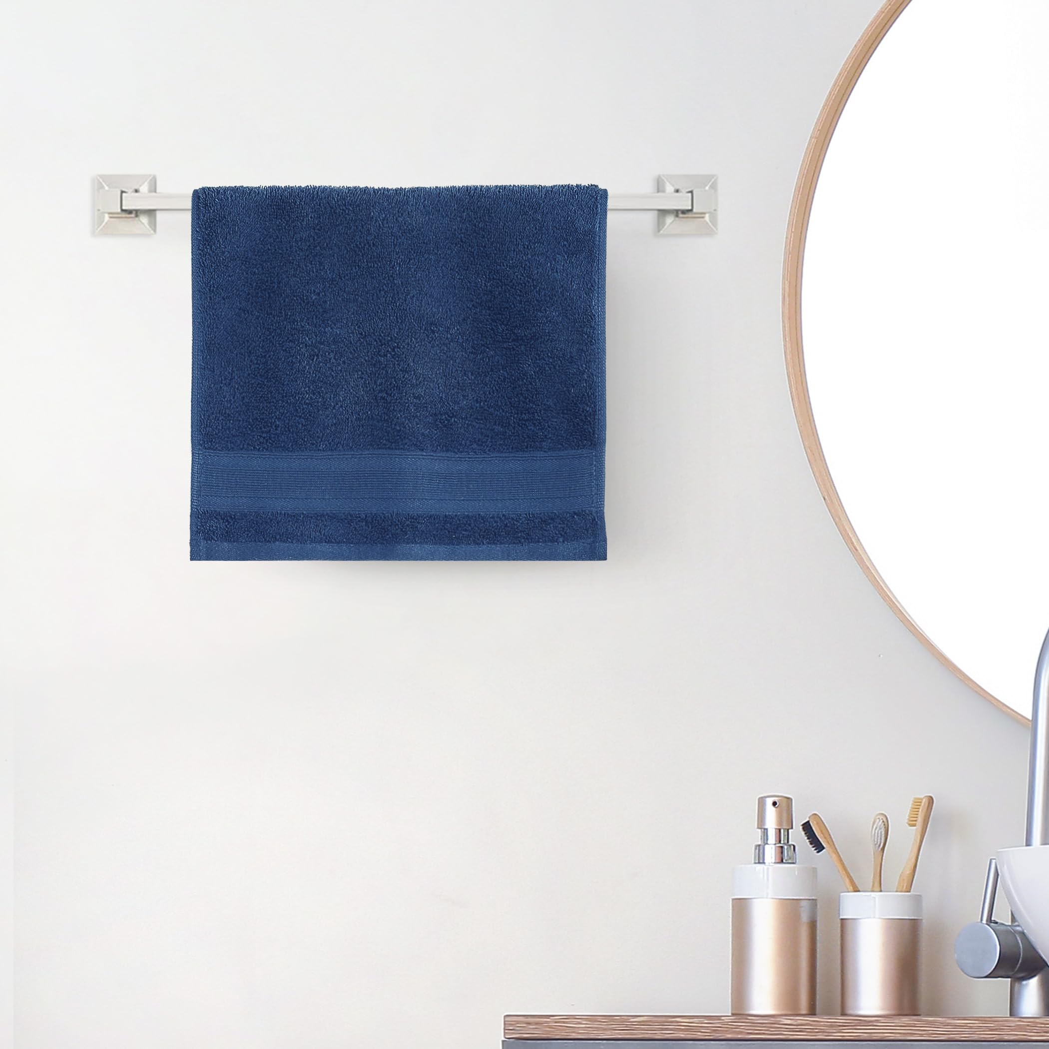 Home Centre Colour Refresh Essence Cotton Face Towel, Navy Blue - 30x30cm