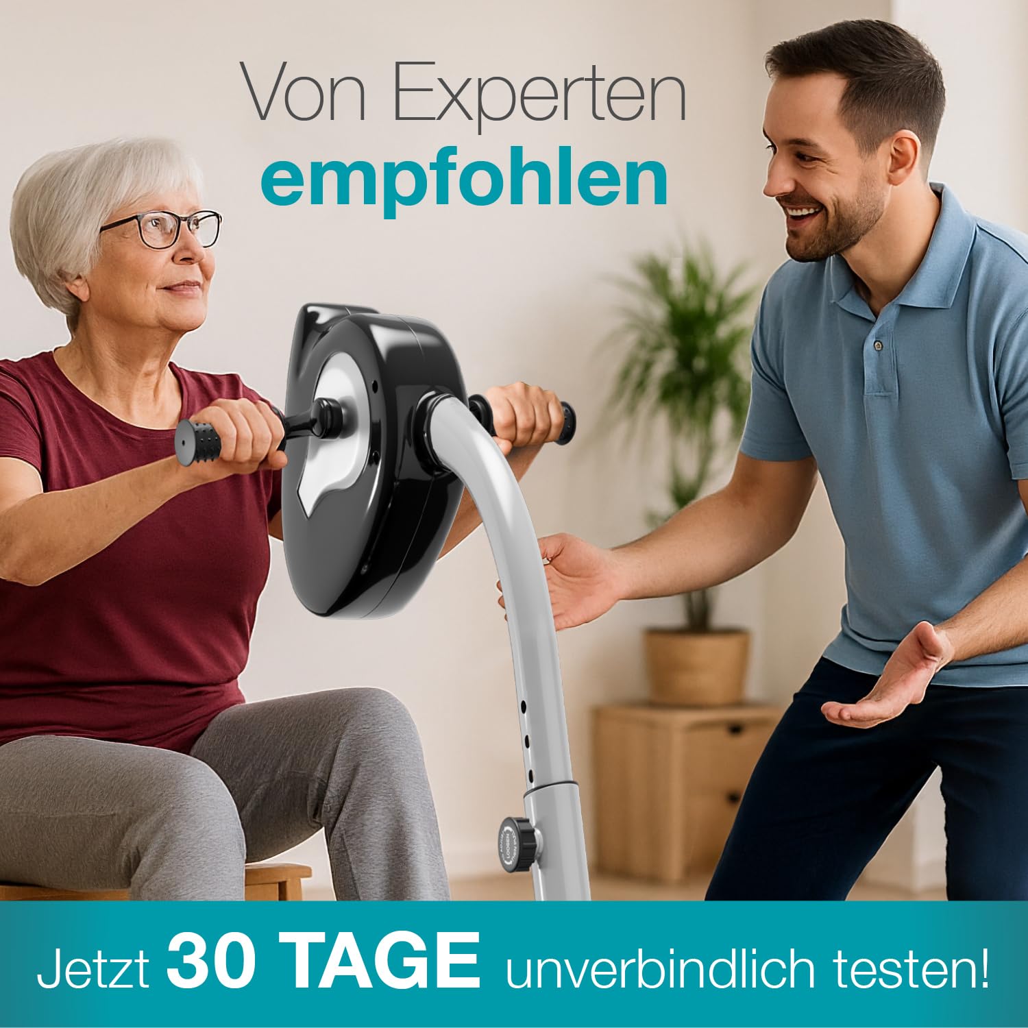 maxVitalis 2in1 Arm und Beintrainer mit Motorunterstützung, Elektro Heimtrainer höhenverstellbar, Trainingscomputer 6 Programme
