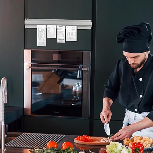 Miniatura 6 de Homakover Soporte para recibos de restaurante de 16 pulgadas con nota magnética para billetes, estante de cheques de cocina plateado, barra de