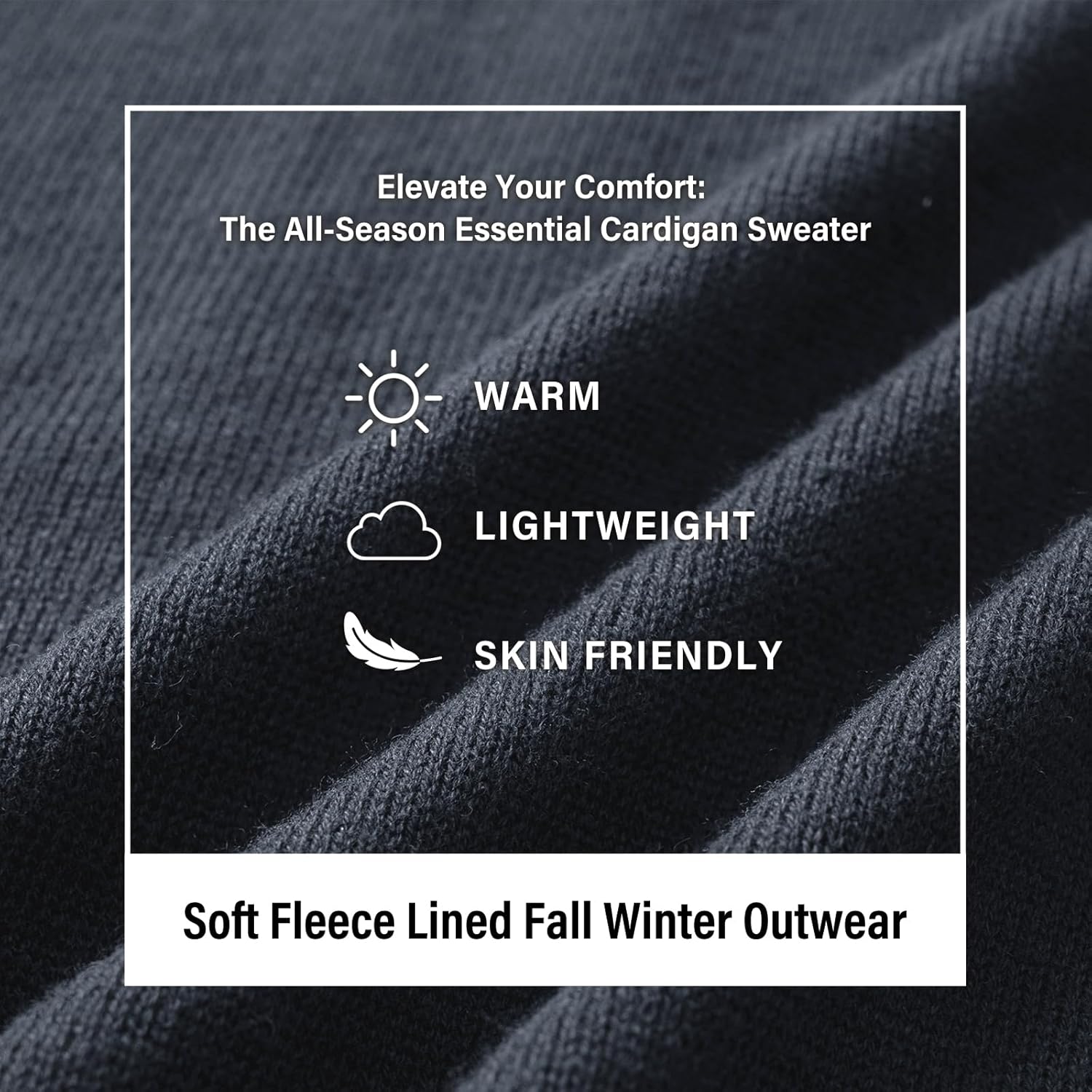 Men's V-Neck Cardigan Sweater Button Up Knitted Classic Fit Lightweight Soft Casual Business Fall Winter Daily Wear
