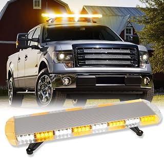 38 Inch 72 LED Rooftop Strobe Light Bar Amber White Amber