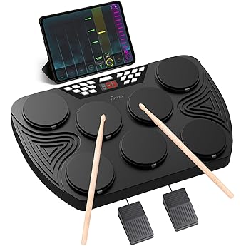 electronic drum kit 7 pads electronic drum kit velocity dynamic e drum support midi bluetooth pc connection digital drum for children beginners birthday gift