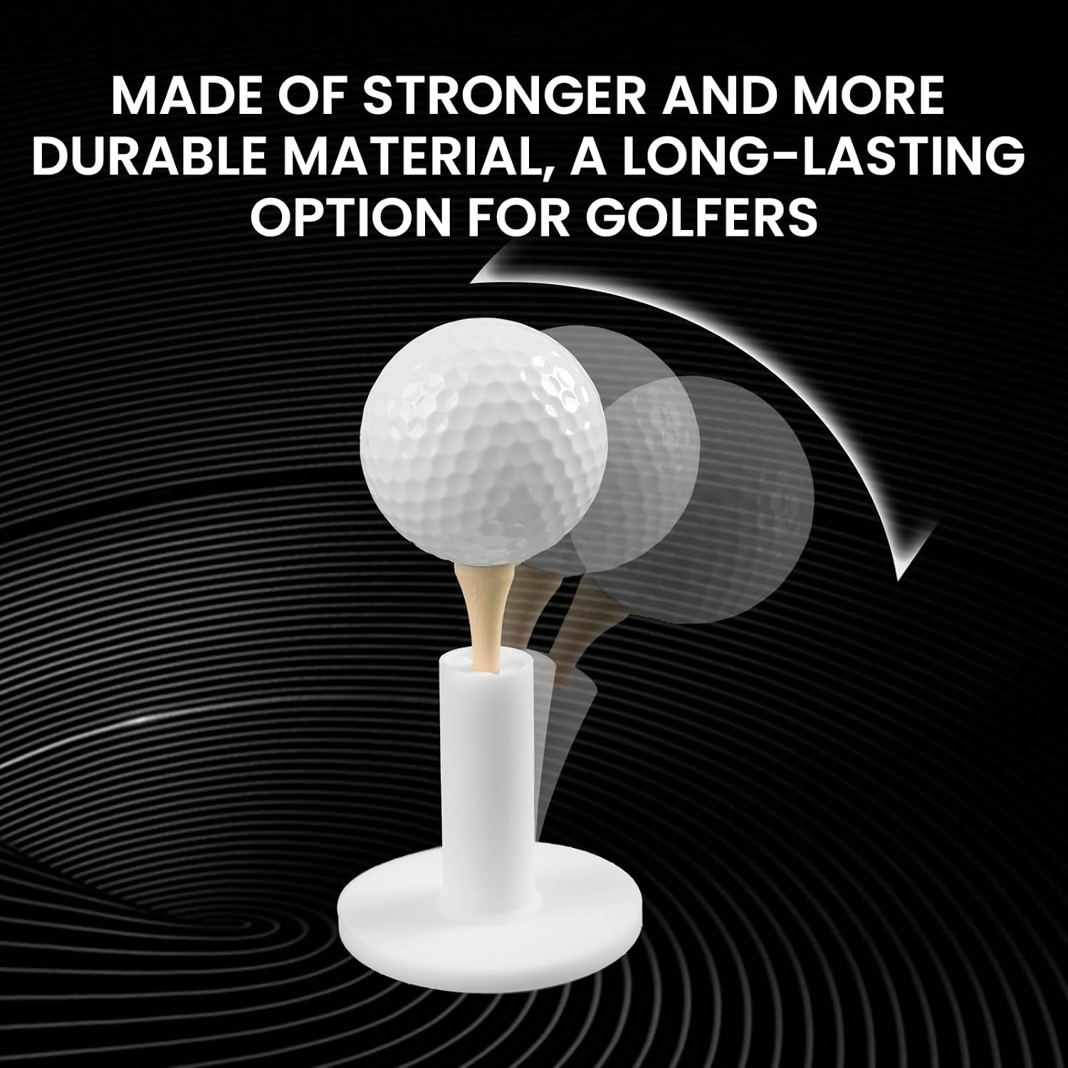 Amy Sport Rubber Golf Tees for Driving Range | Value 15 Pack, 1.5" or 2.0" Sizes White/Black Holders for Indoor & Outdoor Hitting Mats, Stable Height Control for Practice