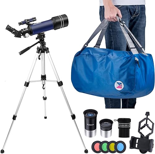 Miniatura 5 de 200X High Power Telescope for Astronomy 400mm Focal 70mm Aperture FMC Refractor Telescopes Full Kit for Kids Adult Beginners