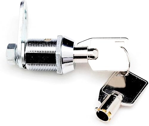 Miniatura 9 de Kingsley - Paquete de 5 candados tubulares de leva con acabado de cilindro cromado de 1-18 pulgadas, con llave similar, reemplazo de cerradura de