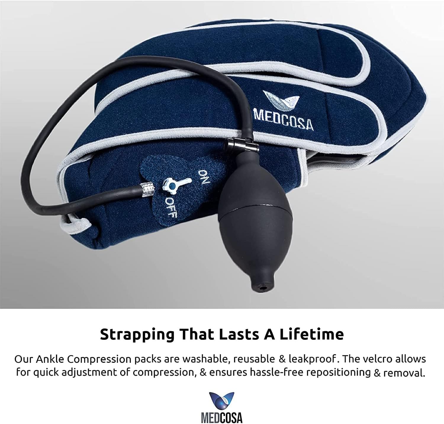 Medcosa Ankle Compression Ice Pack | Pump it Up with Our Foot Wrap for Plantar Fasciitis | Compress Yourself for Effective Pain Relief