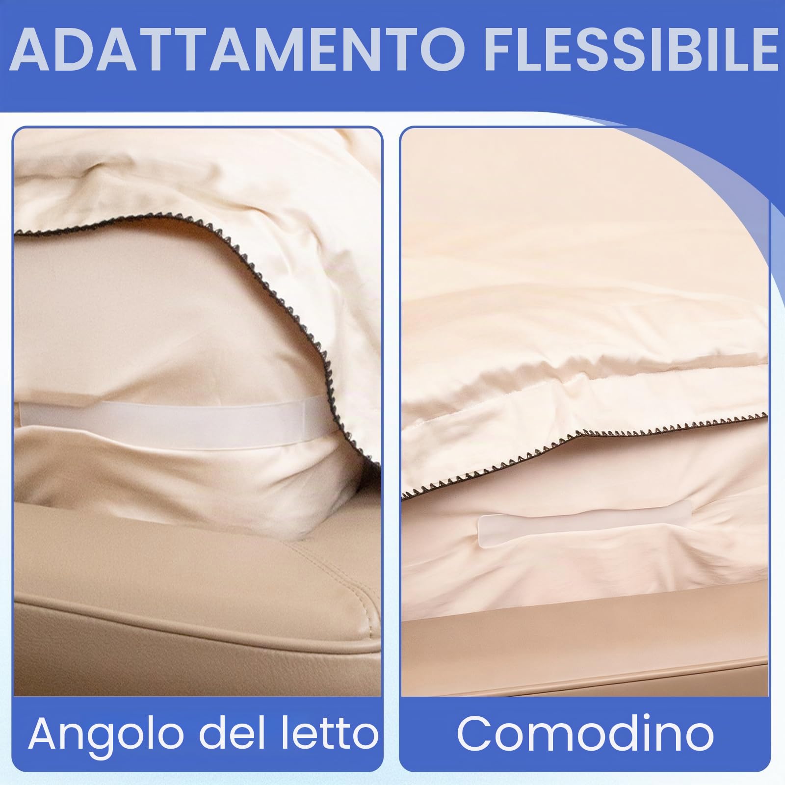 Ferma Lenzuola per Angoli, Blocca Lenzuola al Materasso, Girevole Blocca Angoli per Lenzuola, per Il Bordo del Letto e Gli Angoli, Fissa Le Lenzuola per Evitare Che Scivolino, Pieghevole, 4 Pezzi