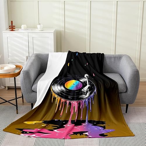Miniatura 22 de jejeloiu Manta de felpa con estampado de radio Boombox, para niños y niñas, tamaño Queen de 90 x 90 pulgadas, radio retro para todas las estaciones,