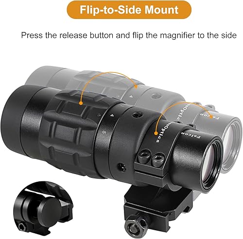 Miniatura 3 de 1.5X - Lupa de alcance óptico de punto rojo 5X con montaje abatible a lateral