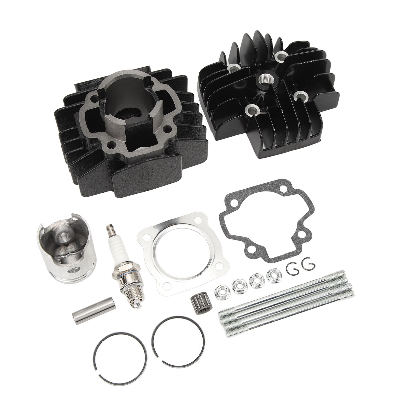 4J2 11111 00 00 Alésage Cylindre Piston Culasse Kit d'extrémité supérieure avec bougie d'allumage Remplacement durable PW50 QT50 40 mm Cylindre Kit d'extrémité supérieure Ensemble