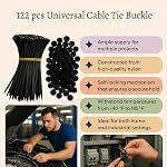 100PCS Nylon Universal Cable Tie Buckle, Plastic Cable Ties Tool, Automotive Zipper Clips, Heavy Duty Plastic Rivet Zip Ties, Multifunctional Zipties Bumper Retainer Fender Liner Fastener