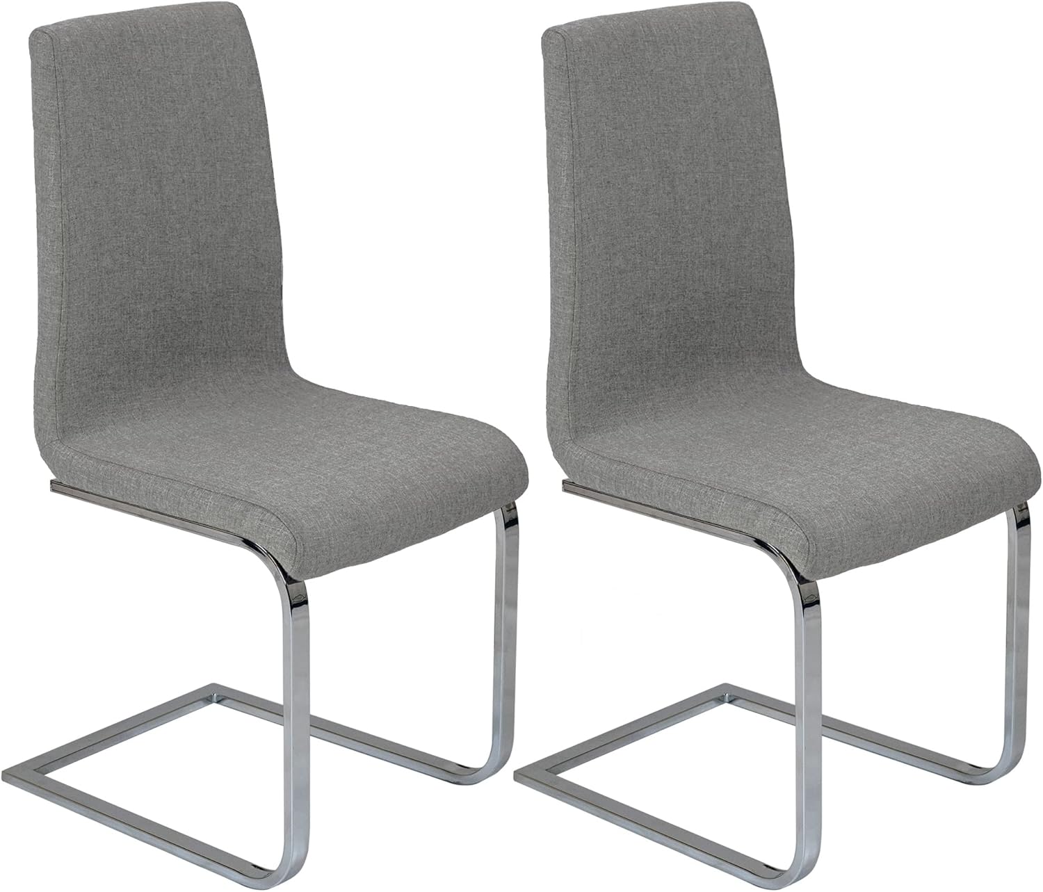 Charles Jacobs Modern Contemporary Grey Fabric Dining Chairs With
