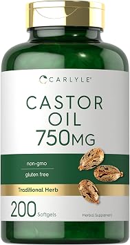 Carlyle Castor Oil 750mg | 200 Softgels | Traditional Herb