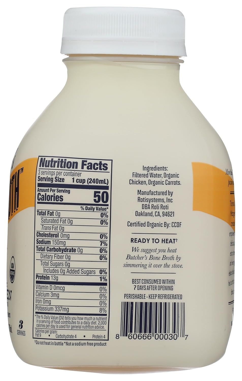 ROLI ROTI Organic Chicken Bone Broth, 24 FZ