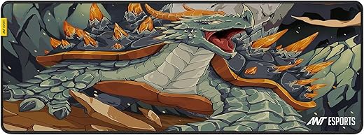 Ant Esports Golden Dragon Unique Mouse Pad Gaming Mouse Pad Extended Mouse Mat for Mouse Keyboard with Stitched Edges Waterproof Non-Slip Base…