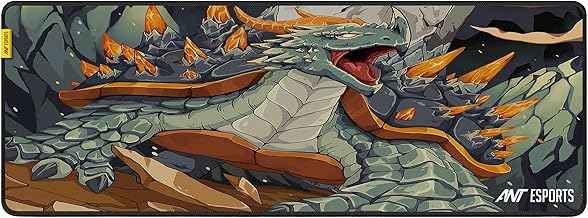 Ant Esports Golden Dragon Unique Mouse Pad Gaming Mouse Pad Extended Mouse Mat for Mouse Keyboard with Stitched Edges Wate...