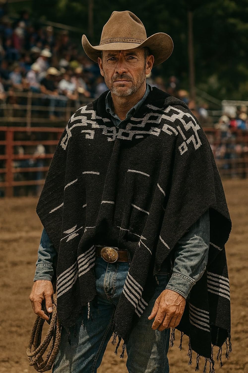 Gamboa Clint Eastwood Poncho Men Cowboy Western Mexican Pancho for Mens Ponchos para Hombre - Image 3