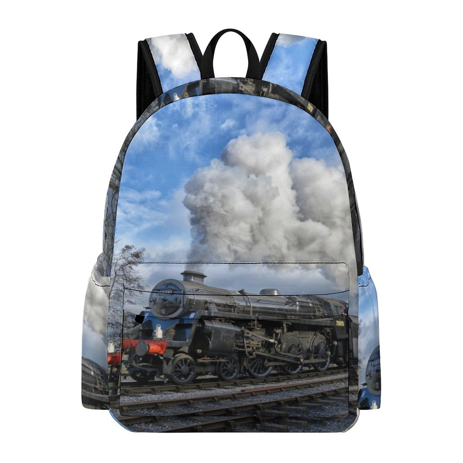 Jzemdybill Unisex Railway Steam Train Rucksack, Backpack, Casual Daypack For Outdoors,Sport,Travel