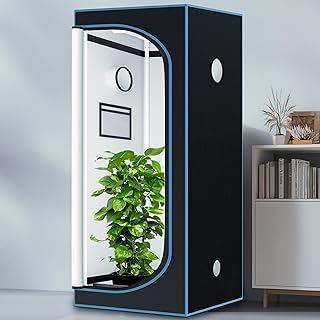 ​​Growzelt 60x60x160 cm, Reflektierende Innenfolie, Lichtundurchlässiges Oxford-Stoff Schwarz Mit Sichtfenster Und Bodenwanne Indoor Zuchtzelt Zuchtbox Für Homegrowing Hydroponik Anbau Von Tomaten​​