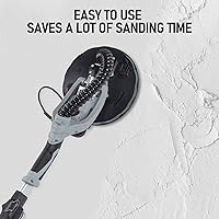 Vista 5 de Towallmark - Lijadora eléctrica para paneles de yeso, velocidad variable de 710 W, 800-1700 RPM con luz LED, mango extensible y plegable, 6 discos