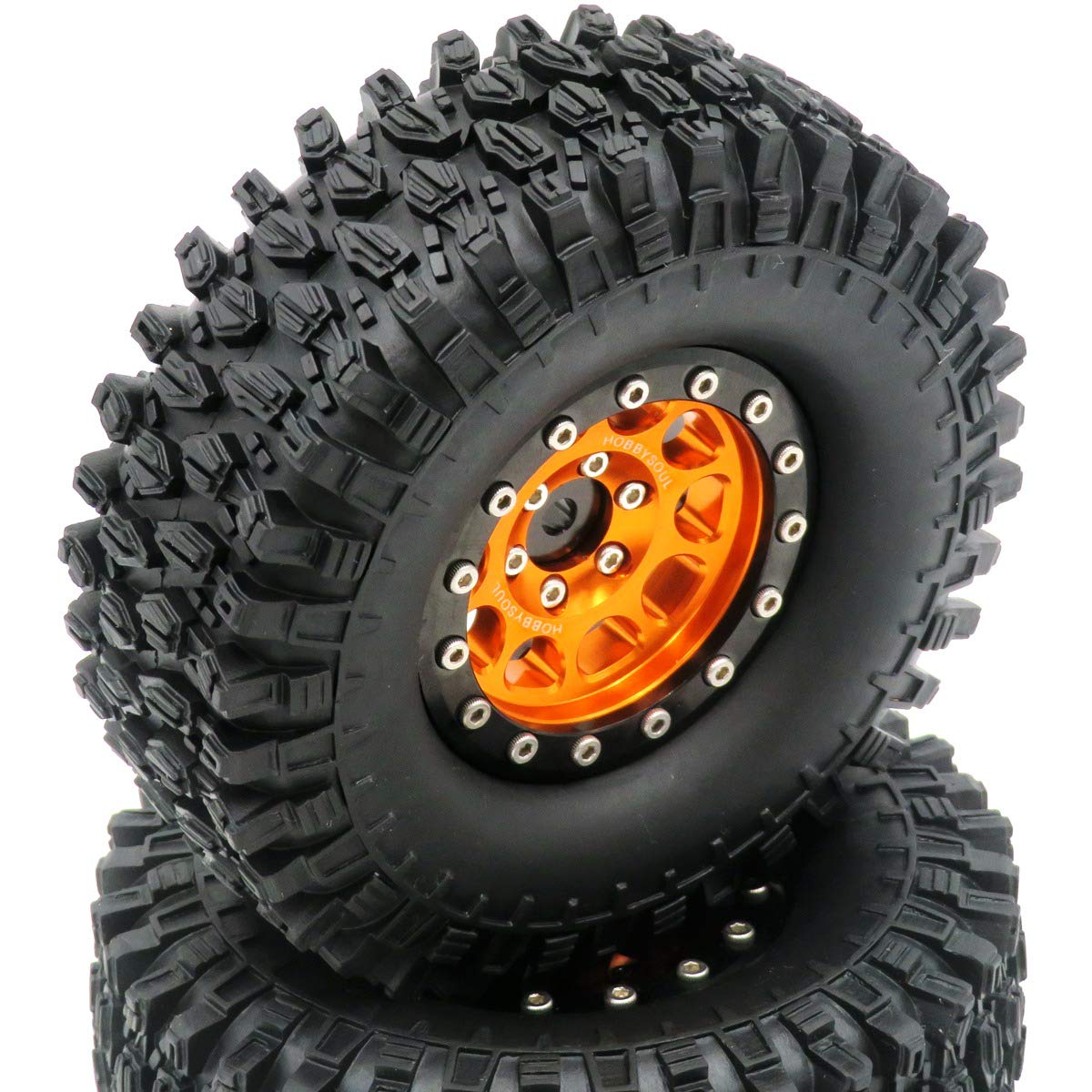 4-Pack 1.9" RC Crawler Tires - 108mm Height Soft Rubber Tyres With Foam Inserts For Axial SCX10, 1/10 Scale Trail Trucks - View #6