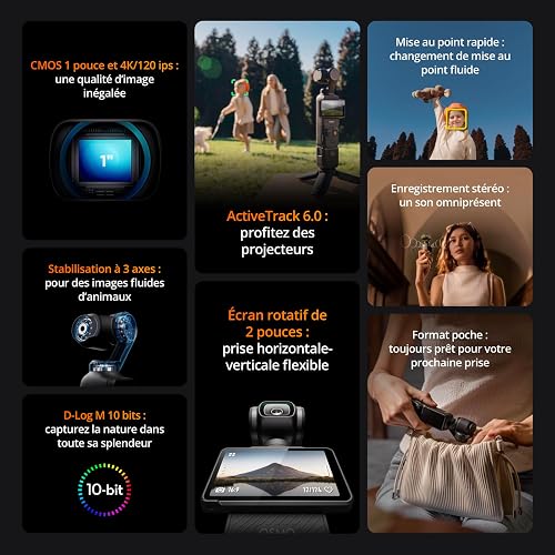 DJI Osmo Pocket 3, Vlogging Camera with 1'' CMOS & 4K/120fps Video, 3-Axis Stabilization, Fast Focusing, Face/Object Tracking, 2" Rotatable Touchscreen, Small Video Camera for Photography, Youtube - 5