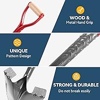 Vista 5 de Pala de jardín redonda para excavar, pala resistente para excavar, zanjas, jardinería, campamento, 43 pulgadas