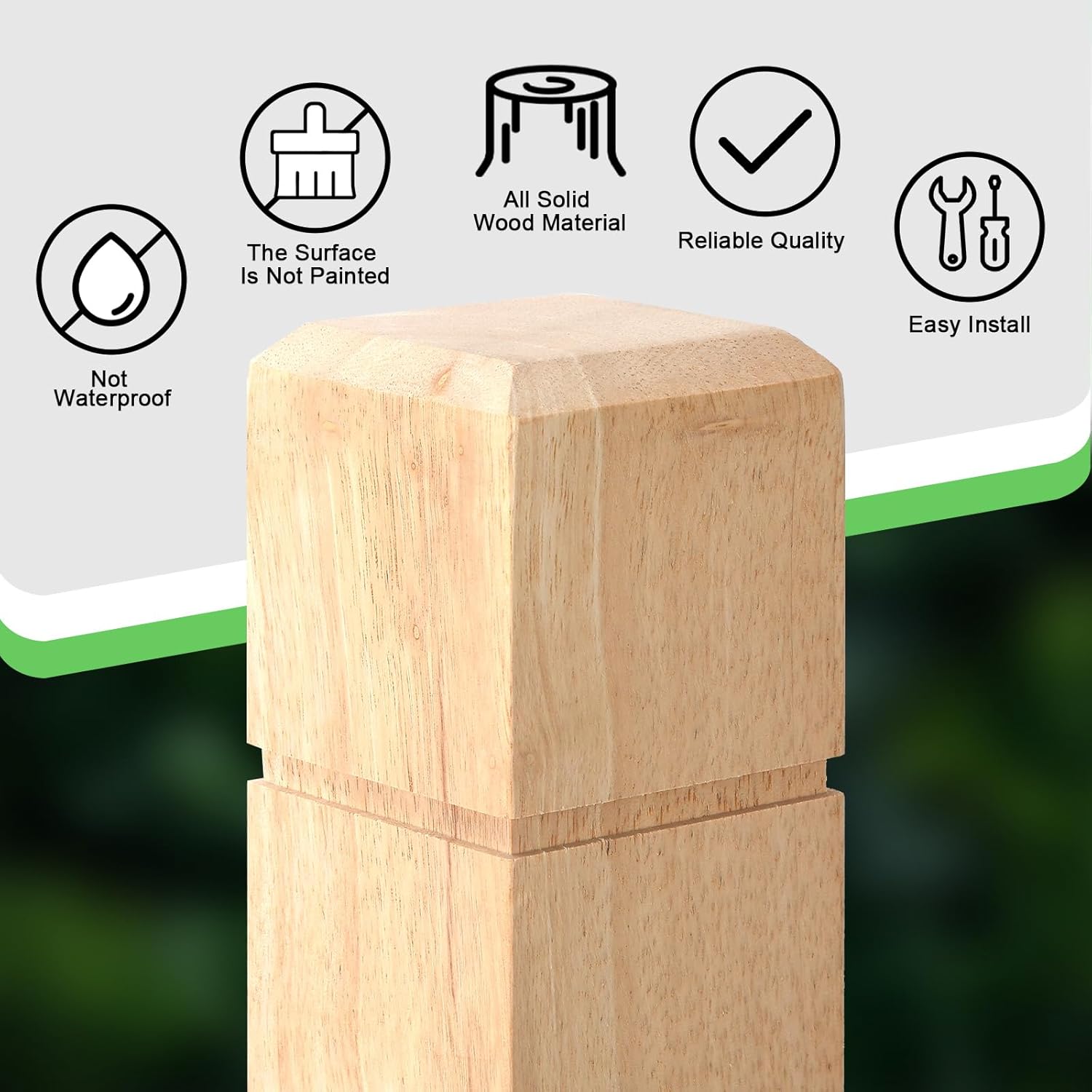 Bonerwhite 2 Pcs 3.5x3.5x48 in Solid Oak Stair Newel Post with A Single Groove Notched Wood Balusters for Staircase Handrails Interior Wood Newel Post Interior Railing for Stair Handrails Railing Kit