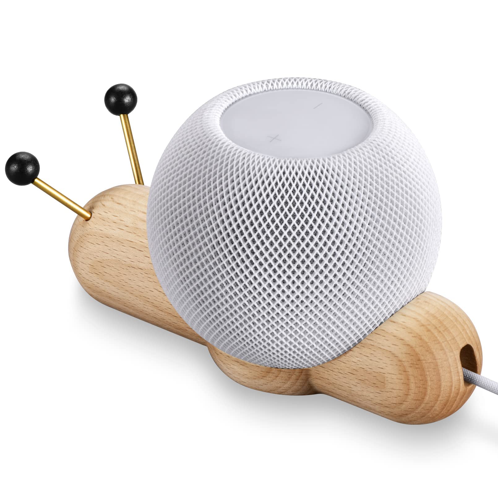 Speaker Stand for Apple Home Pod Mini Speaker, Non-slip Wood Snail Desk Stand Specially Designed for Apple Home Pod Mini, Cute Looking for Home Office Desktop Decoration