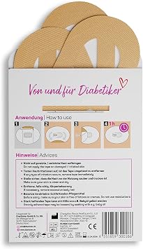 Diasticker® Omnipod fixing plasters (10 pieces, beige), waterproof, breathable, strong hold, pod fixation, patch, fixation, tape, overpatch, plaster